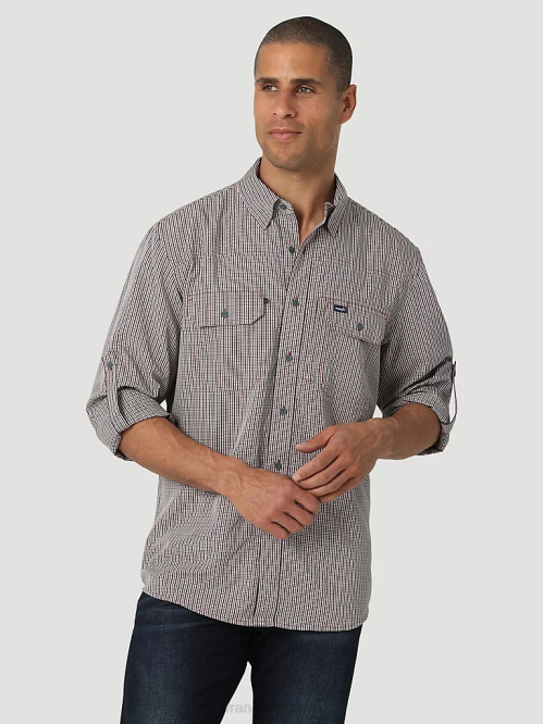 Clothing Baby Blue (112324872) Men Wrangler George Strait Short Sleeve Button Down One Pocket Print Shirt 8V2H300