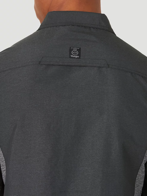 Clothing Black (NSB89BK) Men Wrangler ATG Mix Material Shirt 8V2H379