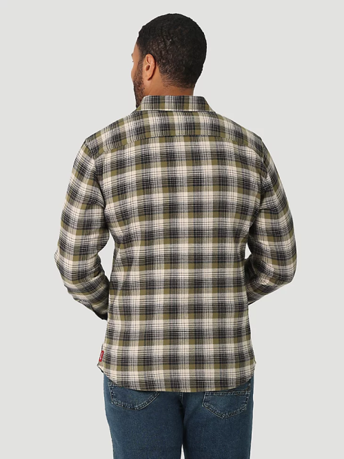 Clothing Capulet Olive (112324434) Men Wrangler Cloud Flannel Free To Stretch Shirt 8V2H381