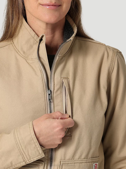 Clothing Golden Khaki (112318477) Women Wrangler RIGGS Tough Layers Sherpa Lined Canvas Jacket 8V2H863