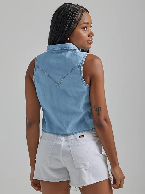 Clothing Maui Blue (112333540) Women Wrangler Western Tie Front Shirt 8V2H884