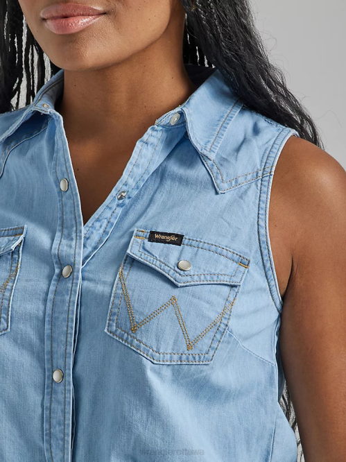 Clothing Maui Blue (112333540) Women Wrangler Western Tie Front Shirt 8V2H884