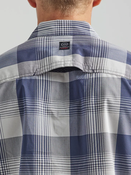 Clothing Mist (112333854) Men Wrangler ATG Asymmetrical Zip Pocket Plaid Shirt 8V2H321
