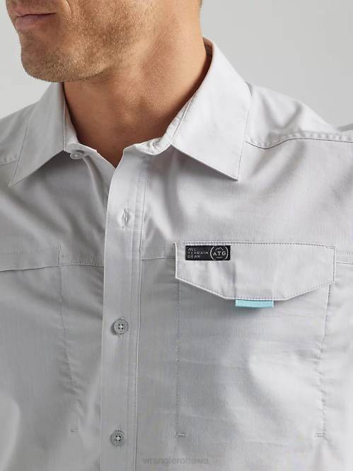 Clothing Mist (112333905) Men Wrangler ATG Asymmetrical Zip Pocket Shirt 8V2H328