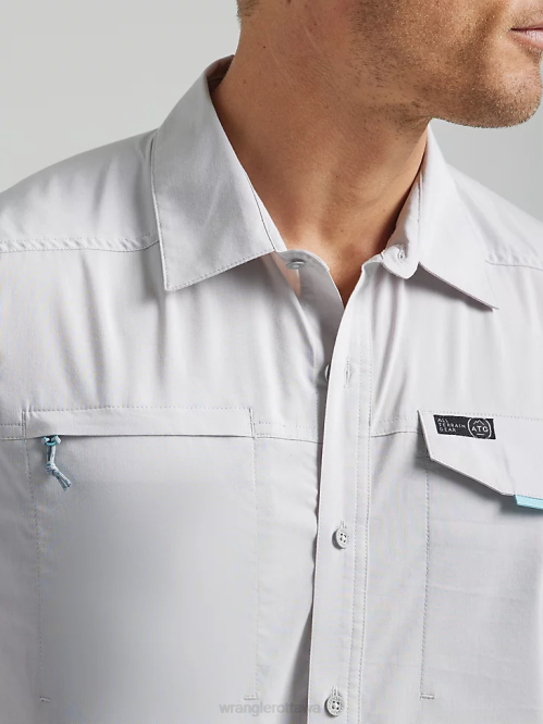 Clothing Mist (112333905) Men Wrangler ATG Asymmetrical Zip Pocket Shirt 8V2H328