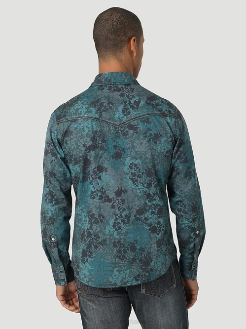 Clothing Rawhide (MS71519) Men Wrangler Cowboy Cut Firm Finish Long Sleeve Western Snap Solid Work Shirt 8V2H416