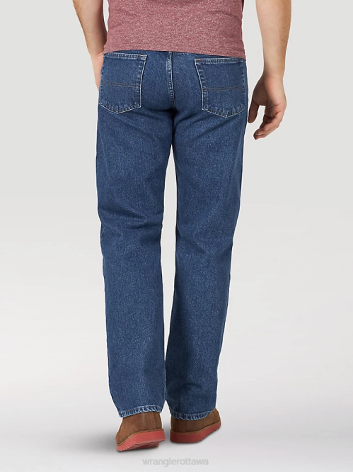 Clothing Stonewash Dark (10ZM200SW) Men Wrangler Authentics Relaxed Fit Cotton Jean 8V2H117