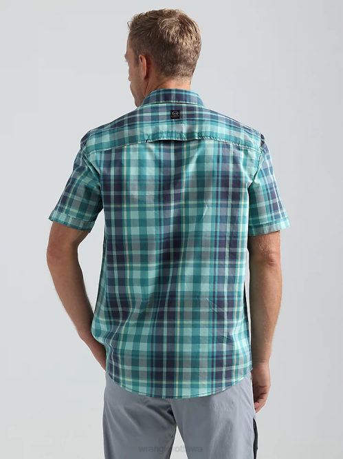 Clothing Tidewater Plaid (112333849) Men Wrangler ATG Asymmetrical Zip Pocket Plaid Shirt 8V2H322