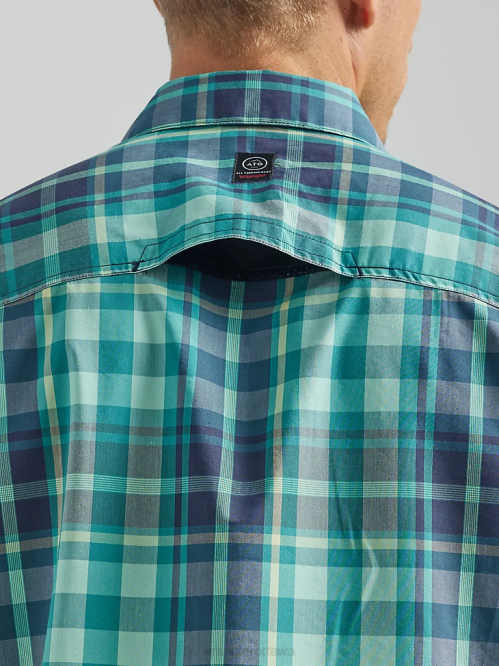 Clothing Tidewater Plaid (112333849) Men Wrangler ATG Asymmetrical Zip Pocket Plaid Shirt 8V2H322