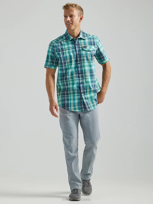 Clothing Tidewater Plaid (112333849) Men Wrangler ATG Asymmetrical Zip Pocket Plaid Shirt 8V2H322