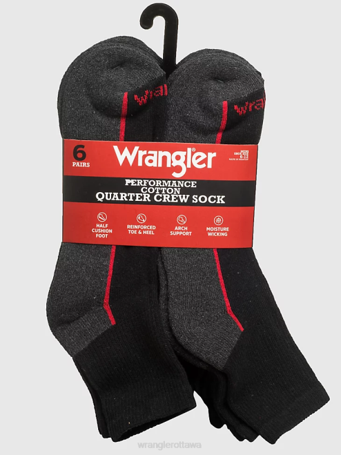 Wrangler Accessories Black (112318616) Men Cushioned Ankle Socks (6-Pack) 8V2H723