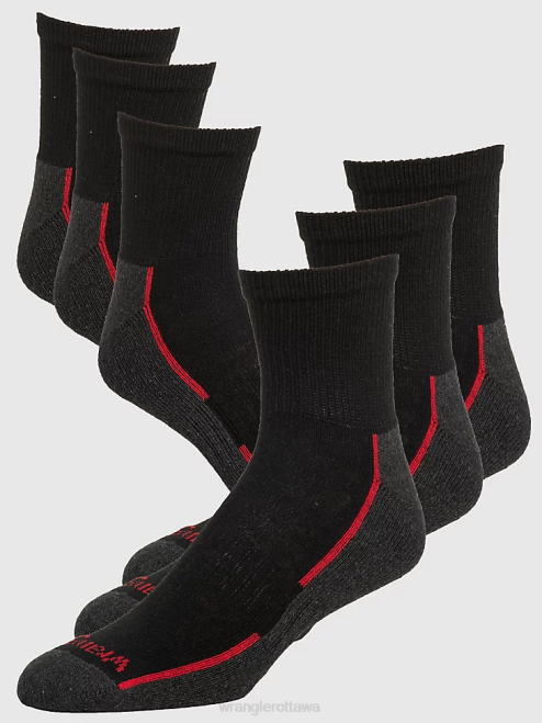 Wrangler Accessories Black (112318616) Men Cushioned Ankle Socks (6-Pack) 8V2H723