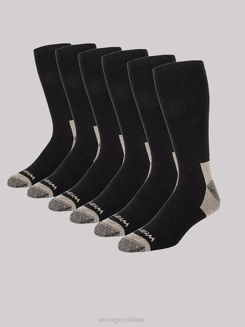 Wrangler Accessories Black (112347657) Men Crew Work Socks (6-pack) 8V2H727