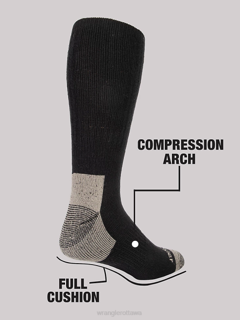 Wrangler Accessories Black (112347657) Men Crew Work Socks (6-pack) 8V2H727