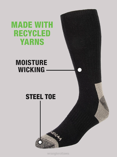 Wrangler Accessories Black (112347657) Men Crew Work Socks (6-pack) 8V2H727