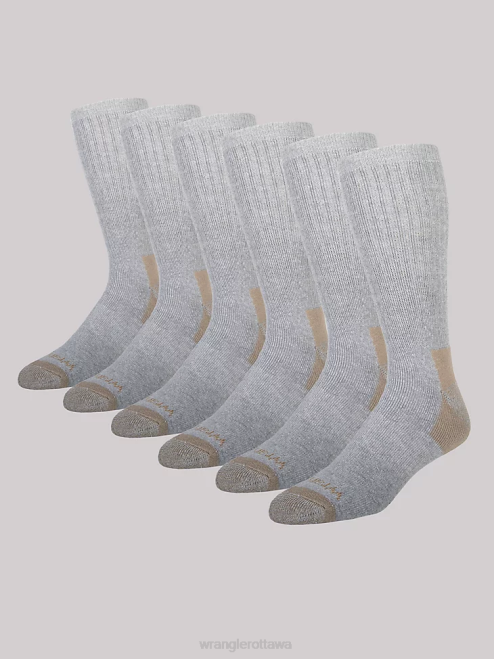 Wrangler Accessories Grey (112347656) Men Crew Work Socks (6-pack) 8V2H728