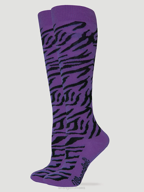 Wrangler Accessories Purple (112351575) Women Zebra Knee High Socks 8V2H913
