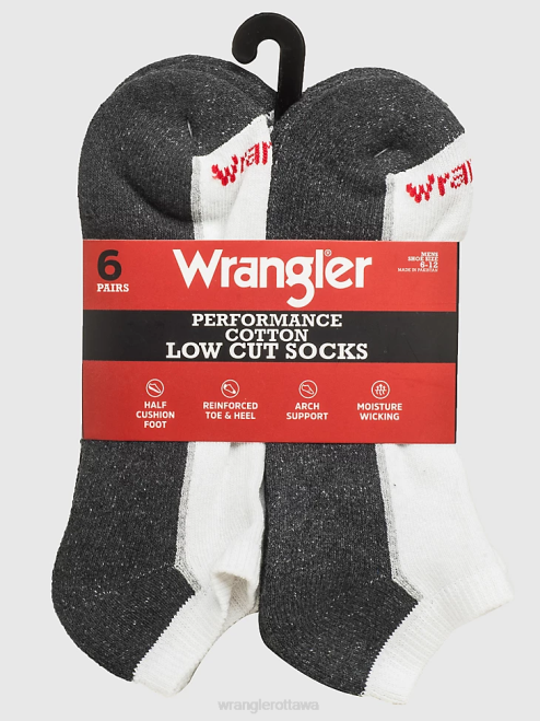 Wrangler Accessories White (112318613) Men Cushioned Ankle Socks (6-Pack) 8V2H724