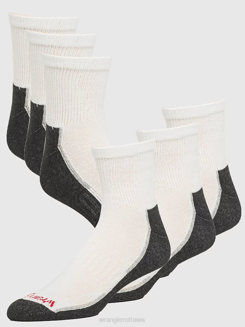 Wrangler Accessories White (112318615) Men Cushioned Ankle Socks (6-Pack) 8V2H722