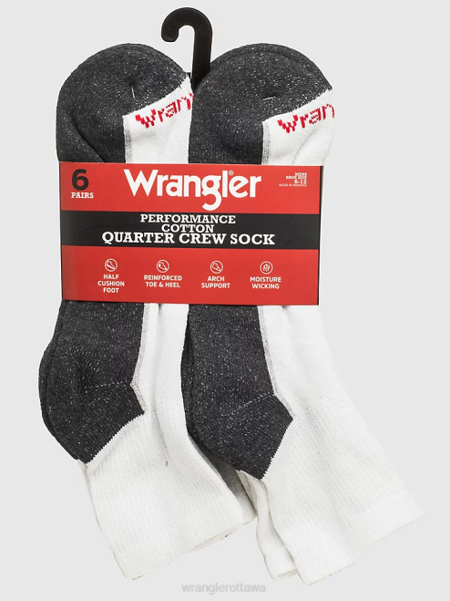 Wrangler Accessories White (112318615) Men Cushioned Ankle Socks (6-Pack) 8V2H722