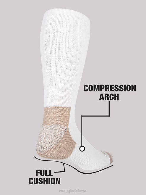 Wrangler Accessories White (112347655) Men Crew Work Socks (6-pack) 8V2H729