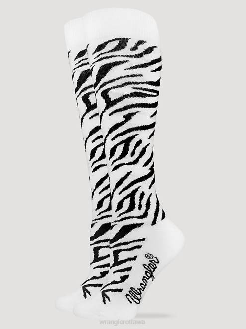 Wrangler Accessories White (112351566) Women Zebra Knee High Socks 8V2H914