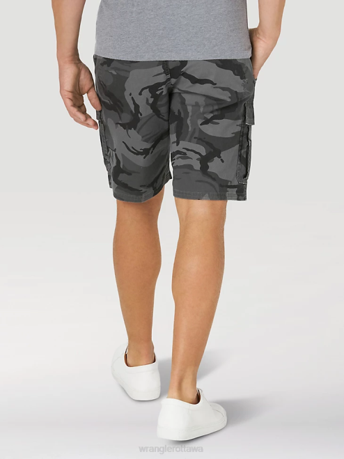 Wrangler Clothing Anthracite Camo (10ZM6ACGL) Men Authentics Stretch Cargo Short 8V2H562
