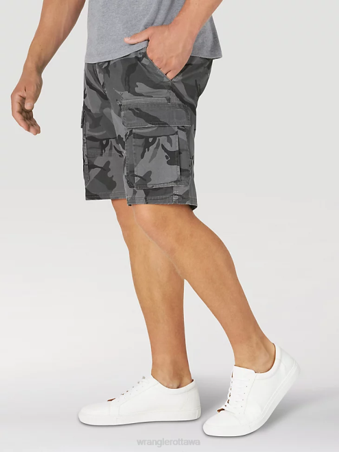Wrangler Clothing Anthracite Camo (10ZM6ACGL) Men Authentics Stretch Cargo Short 8V2H562