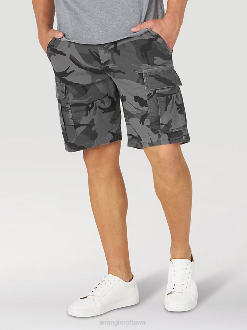 Wrangler Clothing Anthracite Camo (10ZM6ACGL) Men Authentics Stretch Cargo Short 8V2H562