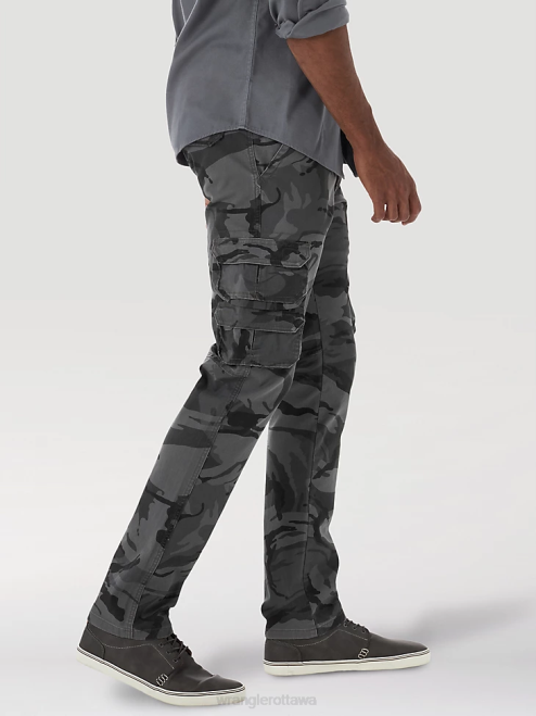 Wrangler Clothing Anthracite Camo (70DYWGL) Men Flex Tapered Cargo Pant 8V2H227