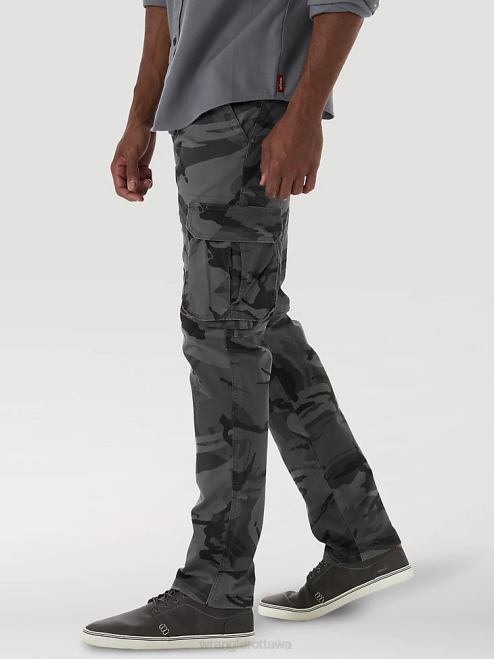 Wrangler Clothing Anthracite Camo (70DYWGL) Men Flex Tapered Cargo Pant 8V2H227
