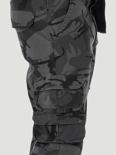 Wrangler Clothing Anthracite Camo (70DYWGL) Men Flex Tapered Cargo Pant 8V2H227