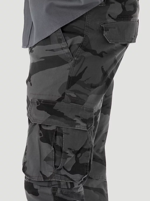 Wrangler Clothing Anthracite Camo (70DYWGL) Men Flex Tapered Cargo Pant 8V2H227