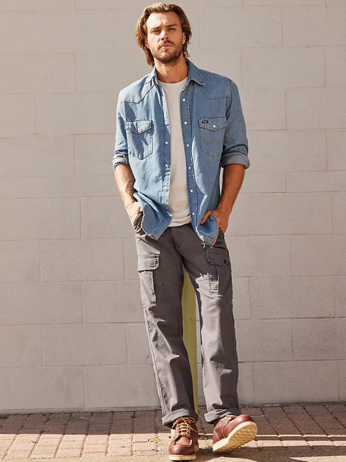 Wrangler Clothing Anthricite (70ABWAH) Men Five Star Premium Relaxed Fit Flex Cargo Pant 8V2H222