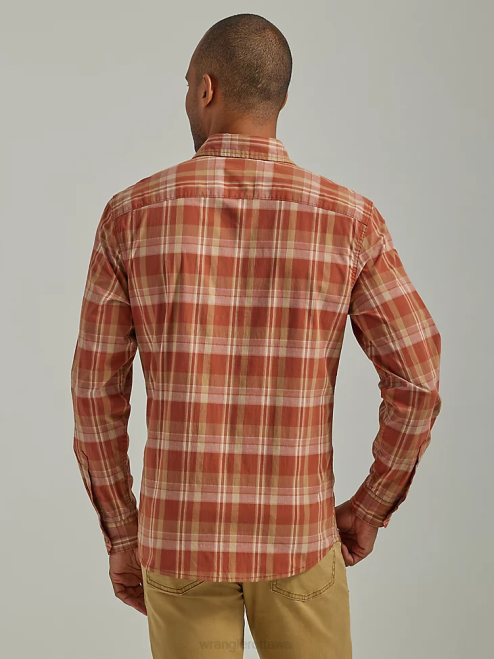 Wrangler Clothing Arabian Spice (112330927) Men Cowboy Wash Plaid Shirt 8V2H412