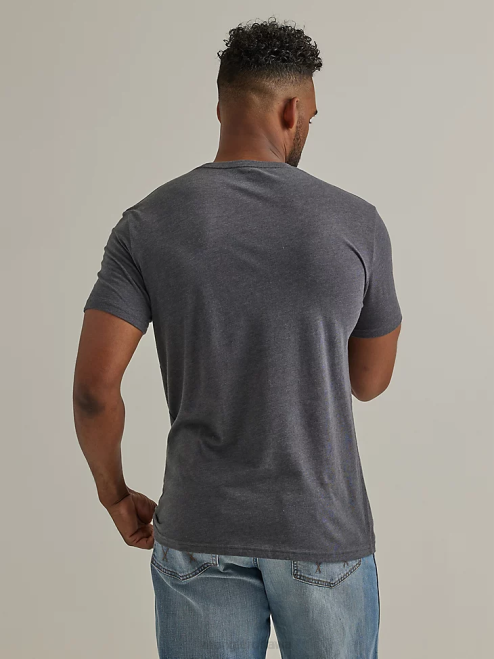 Wrangler Clothing Ash Heather (3W760AH) Men RIGGS Workwear Short Sleeve Henley 8V2H271