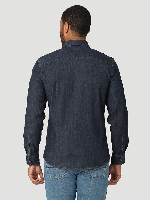 Wrangler Clothing Azul Blue (112324833) Men 20X Competition Advanced Comfort Long Sleeve Western Snap Print Shirt 8V2H481