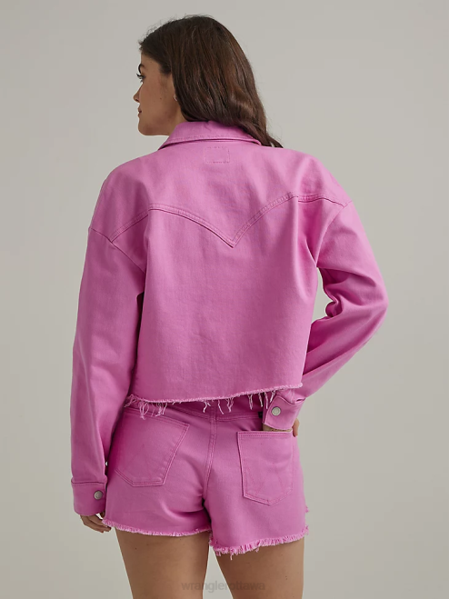 Wrangler Clothing Berry (112333570) Women Western Crop Shacket 8V2H857