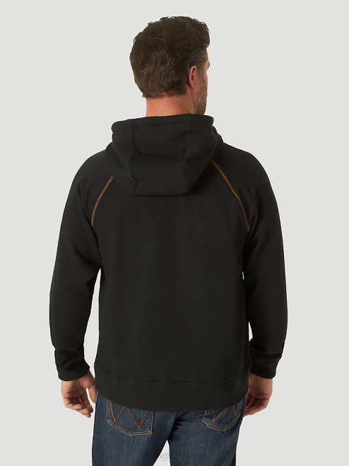 Wrangler Clothing Black (10FR171BK) Men FR Flame Resistant Long Sleeve Pullover Hoodie 8V2H509