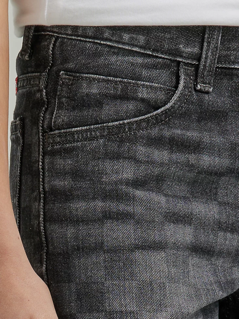 Wrangler Clothing Black (112335594) Boys Checkered Denim Short 8V2H1037