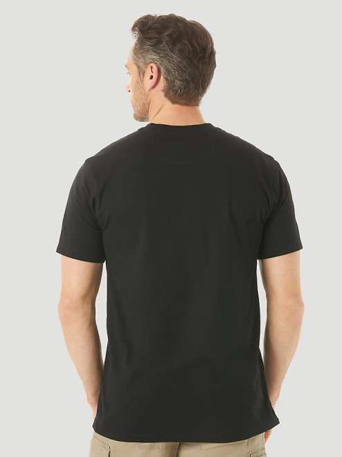 Wrangler Clothing Black (3W701BK) Men RIGGS Workwear Short Sleeve 1 Pocket Performance T-Shirt 8V2H277