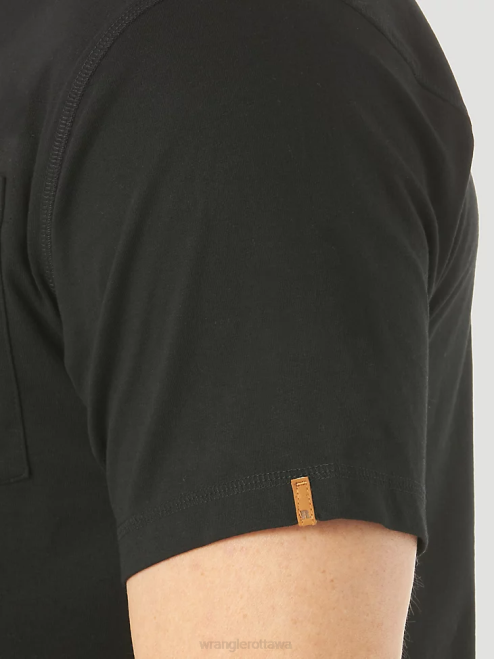 Wrangler Clothing Black (3W701BK) Men RIGGS Workwear Short Sleeve 1 Pocket Performance T-Shirt 8V2H277