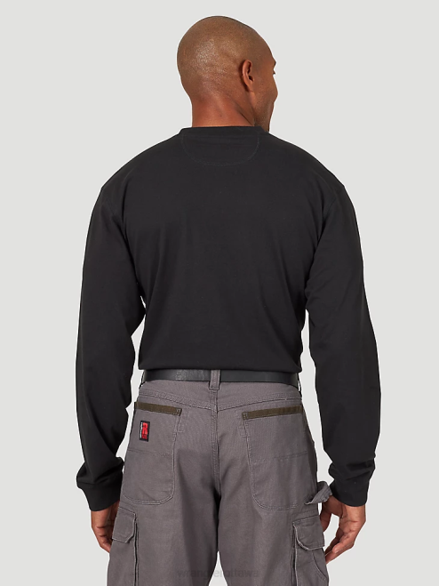 Wrangler Clothing Black (3W702BK) Men RIGGS Workwear Long Sleeve 1 Pocket Performance T-Shirt 8V2H284
