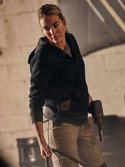 Wrangler Clothing Black (3WF19BK) Women RIGGS Workwear Full Zip Work Hoodie 8V2H866