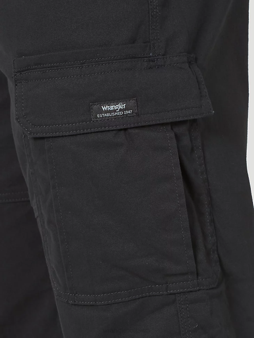 Wrangler Clothing Black (70ABWBL) Men Five Star Premium Relaxed Fit Flex Cargo Pant 8V2H218