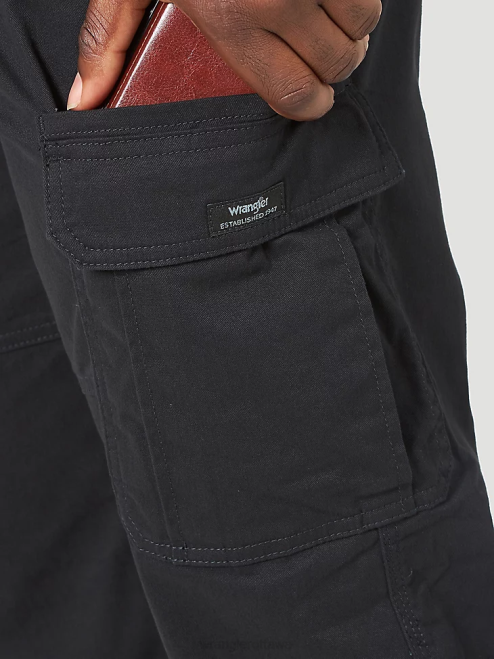 Wrangler Clothing Black (70ABWBL) Men Five Star Premium Relaxed Fit Flex Cargo Pant 8V2H218