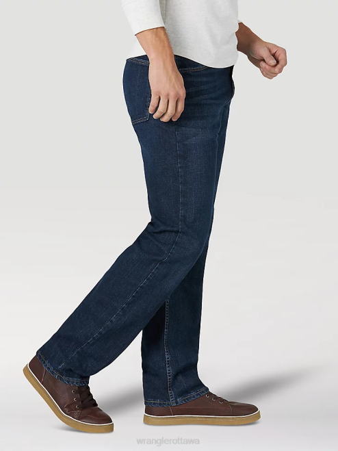 Wrangler Clothing Blackened Indigo (MGW15BI) Men Relaxed Fit Flex Jean 8V2H169