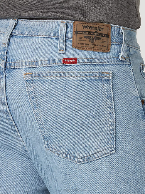 Wrangler Clothing Bleached Indigo (96FXVBI) Men Five Star Premium Denim Flex For Comfort Regular Fit Jean 8V2H137