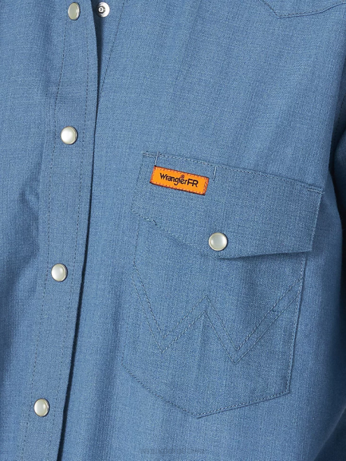 Wrangler Clothing Blue (FRLW11B) Women FR Flame Resistant Long Sleeve Solid 8V2H892