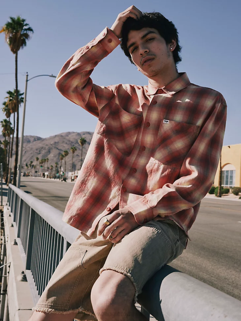 Wrangler Clothing Blue (ZHEEPAO) Men Authentics Quilted Flannel Shirt Jacket 8V2H391